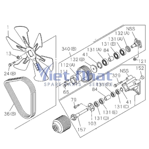 Cánh Quạt ZX470-5G, ZX450-1, Động Cơ 6WG1 | LH 0911018268