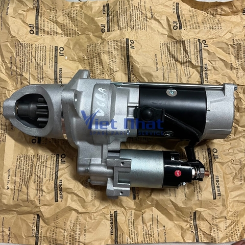 Củ đề máy xúc Hyundai R300-9 D6GA, cụm motor đề 24V cổ gá 100mm, sản phẩm mới 100% xuất xứ Trung Quốc