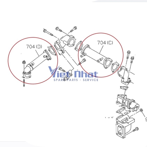 Ống làm mát EGR 4HK1 ZX200-5B 8980281121 8980305823