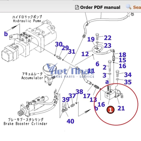 Sơ đồ vị trí van điện Komatsu 4171831111 trong hệ thống xúc lật WA320-6