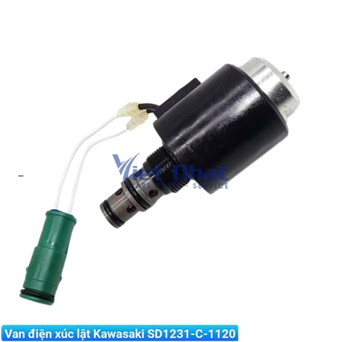 Solenoid thủy lực Kawasaki SD1231C1120 kèm giắc điện xanh