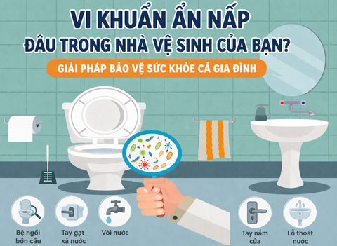 Vi khuẩn ẩn nấp đâu trong nhà vệ sinh của bạn? Giải pháp bảo vệ sức khỏe cả gia đình