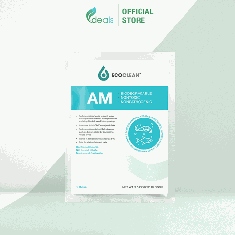 EcoClean AM - Men Vi Sinh Xử Lý Khí Độc Trong Ao Nuôi Tôm, Cá - 100g