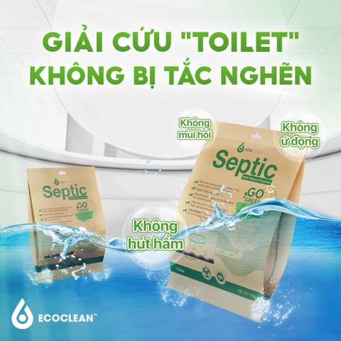EcoClean SEPTIC - Men Vi Sinh USA Xử Lý Hầm Cầu Bể Phốt - Gói 100g
