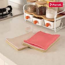 Combo 5 khăn lau đa năng siêu thấm hút, size lớn (30×40 cm) Parroti Fiber FB01