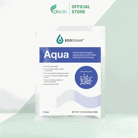EcoClean Aqua - Men Vi Sinh Xử Lý Nước Ao Nuôi Tôm, Cá - 100g
