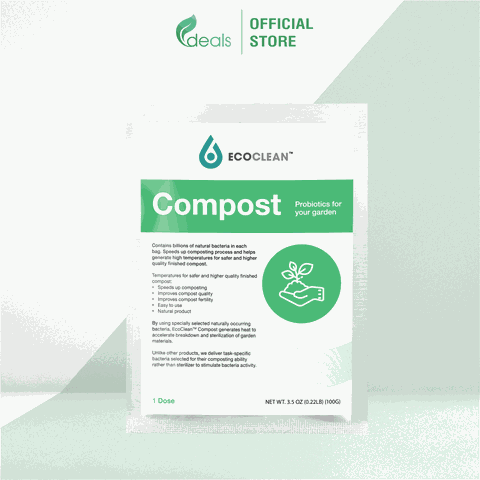 EcoClean COMPOST (KPT CHEM) - Men vi sinh ủ phân nhập khẩu Mỹ - Gói 100g