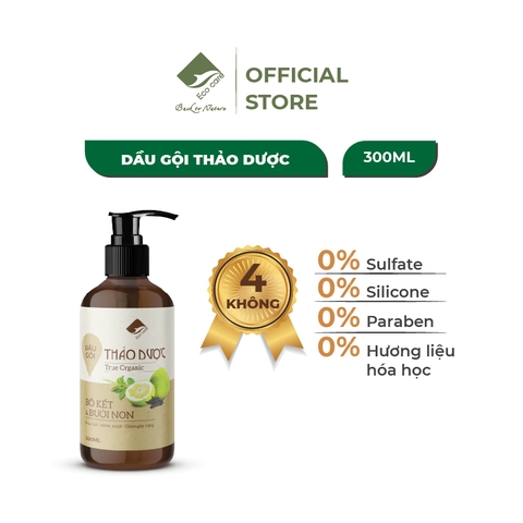 Dầu gội xả Bồ kết Bưởi non Thảo mộc TrueOrganic Ecocare- Kích mọc tóc Chăm sóc chuyên sâu