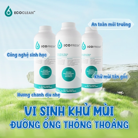 Ecoclean FRESH - Vi Sinh Xử Lý Mùi Hôi Ống Cống, Lỗ Sàn, Bồn Rửa - Chai 1 lít