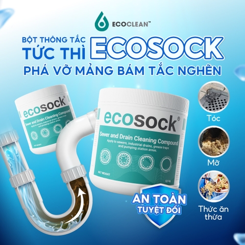 Bột Thông Cống Tức Thời EcoSock - Hộp 500g - Nhanh chóng và An toàn