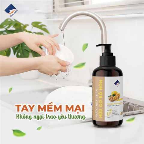 Nước Rửa Chén Bồ Hòn Hữu Cơ ECOCARE 4 Lít - Diệt khuẩn, sạch dầu mỡ, bảo vệ da tay và tiết kiệm nước
