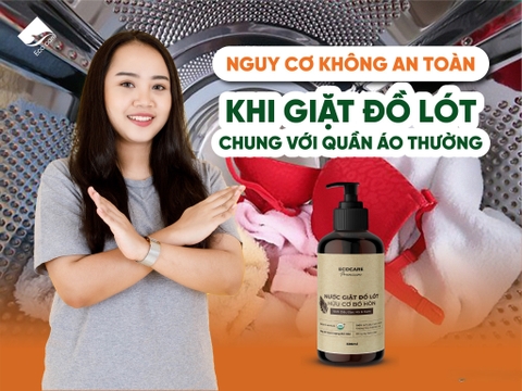 [Premium] Nước giặt đồ lót hữu cơ cao cấp Bồ hòn Ecocare tinh dầu Bạc Hà & Cam 300ml