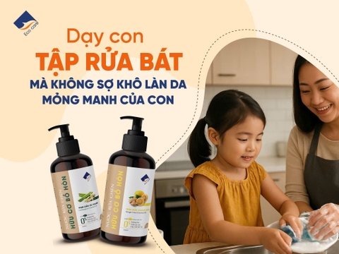 Nước Rửa Chén Bồ Hòn Hữu Cơ ECOCARE 4 Lít - Diệt khuẩn, sạch dầu mỡ, bảo vệ da tay và tiết kiệm nước