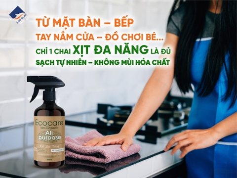 Xịt Chùi Rửa Đa Năng Bồ Hòn Hữu Cơ ECOCARE 500ml - Diệt khuẩn, sạch mảng bám, an toàn trẻ nhỏ