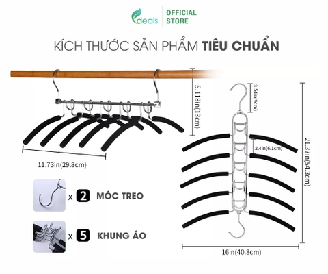Móc Áo Chrome Thông Minh 5 trong 1 ECODEALS