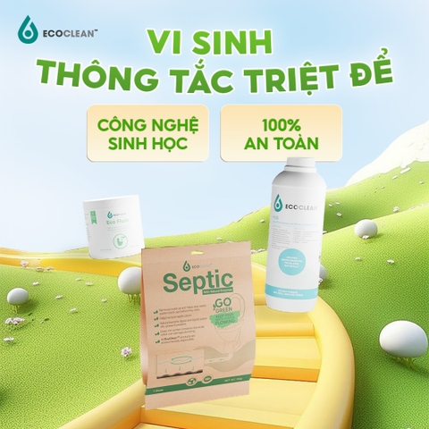 EcoClean SEPTIC - Men Vi Sinh USA Xử Lý Hầm Cầu Bể Phốt - Gói 100g
