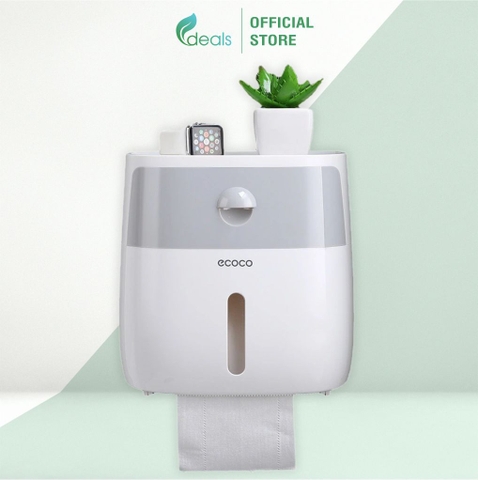 Hộp đựng khăn giấy Ecodeals gắn tường có ngăn kéo tiện lợi