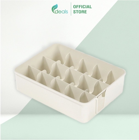 Khay đựng đồ lót, tất vớ, đồ dùng đa năng có nắp đậy Ecodeals - 15 ngăn