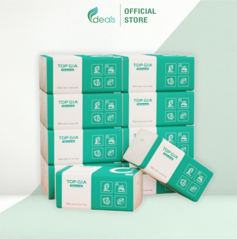 [Bịch 6 gói] Giấy rút lụa chữ C - 400 tờ 4 lớp siêu dai 100% bột gỗ nguyên chất không hương liệu
