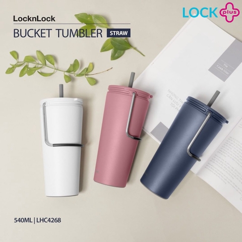 Bình giữ nhiệt có ống hút Lock&Lock Bucket Tumbler with Straw LHC4268 (540ml)