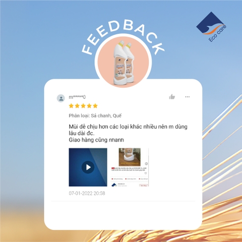 Nước tẩy rửa bồn cầu enzym bồ hòn & Tinh dầu Ecocare - Chai 900ml