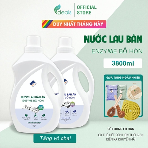 Xịt Lau Bàn Ăn từ Bồ Hòn Hữu Cơ ECOCARE 4000ml - Tặng vỏ chai 500ml
