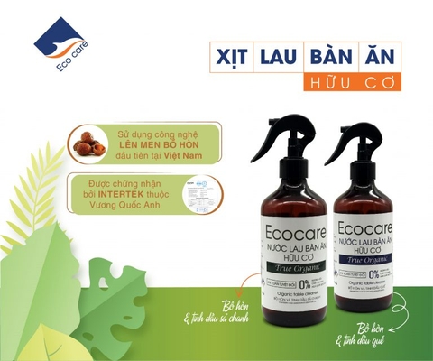 Xịt Lau Bàn Ăn từ Bồ Hòn Hữu Cơ ECOCARE 4000ml - Tặng vỏ chai 500ml