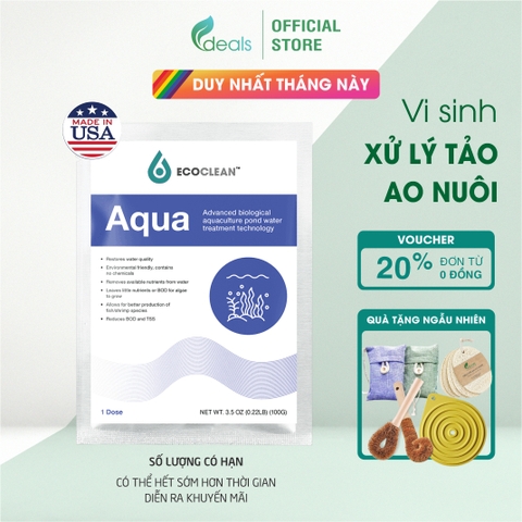 EcoClean Aqua - Men Vi Sinh Xử Lý Nước Ao Nuôi Tôm, Cá - 100g