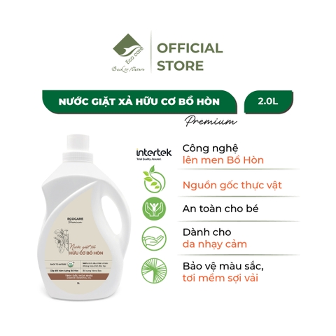 [Premium] Nước giặt xả hữu cơ cao cấp Bồ Hòn tinh dầu Hoa nhài ECOCARE