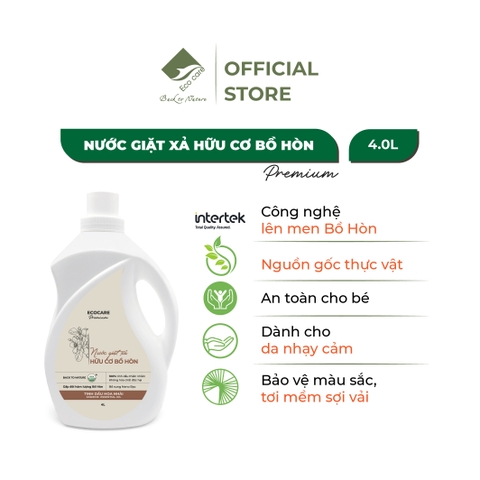 [Premium] Nước giặt xả hữu cơ cao cấp Bồ Hòn tinh dầu Hoa nhài ECOCARE