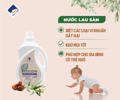 Nước Lau Sàn Bồ Hòn Hữu Cơ Ecocare 1 Lít - Diệt khuẩn, đuổi muỗi, chống trơn trượt