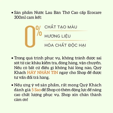 [Premium] Nước lau bàn thờ cao cấp Ecocare 300ml