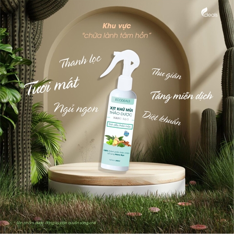 Xịt Khử mùi Kháng khuẩn Nano Bạc ECODEALS - Tinh dầu Thảo mộc