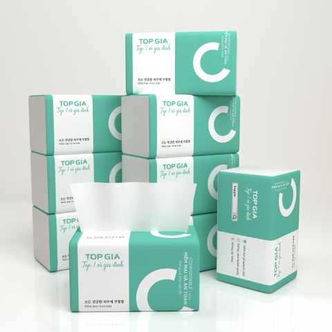 Giấy rút lụa TOPGIA 400 tờ 4 lớp siêu dai - Loại chữ C