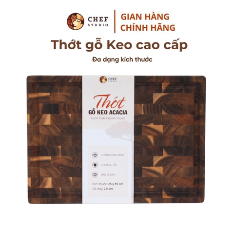 Thớt gỗ keo (Acacia) Chef Studio chữ nhật size 25x35x3.5cm
