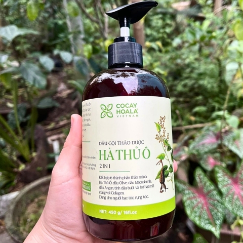 Dầu gội thảo dược Hà Thủ Ô 2 in 1 Cỏ Cây Hoa Lá - Chai 450g