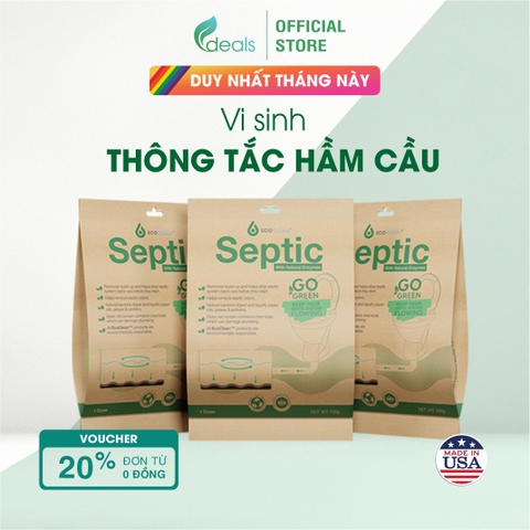EcoClean SEPTIC - Men Vi Sinh USA Xử Lý Hầm Cầu Bể Phốt - Gói 100g