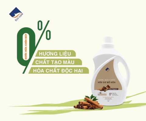 Nước Rửa Chén Bồ Hòn Hữu Cơ ECOCARE 4 Lít - Diệt khuẩn, sạch dầu mỡ, bảo vệ da tay và tiết kiệm nước