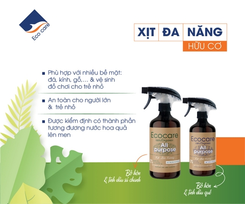 Xịt Chùi Rửa Đa Năng Bồ Hòn Hữu Cơ ECOCARE 500ml
