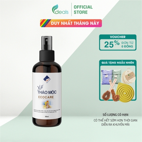 Xịt Thảo Mộc Chống Muỗi Đốt Ecocare (Xịt Body), Ngăn Côn Trùng Cắn 50ml