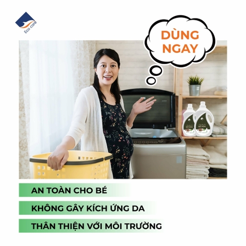 Nước giặt xả hữu cơ Bồ Hòn tinh dầu Hoa Bưởi ECOCARE 4 Lít - Bền màu, giữ dáng, mềm vải, an toàn cho bé