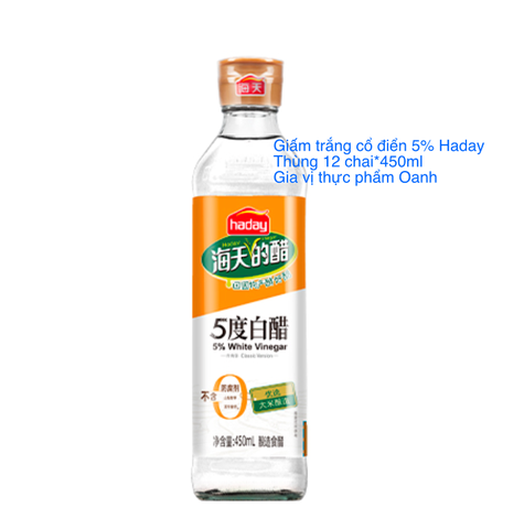 Giấm Trắng Haday 5 Độ 450ml/ 1,9L