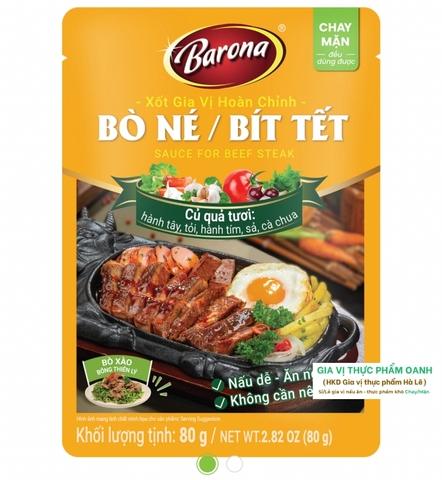 (Set 5/2,5-3kg thịt) Gia vị hoàn chỉnh BÒ NÉ/ BÍT TẾT Barona (80gr)