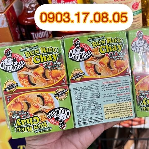 (Lốc 12) Viên gia vị bún riêu chay 75gr-Ông Chà Và