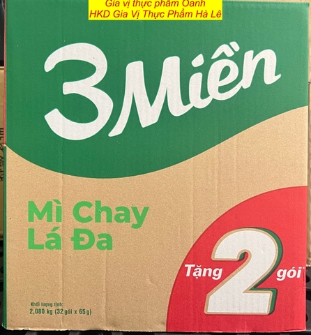 (Thùng 30+2) Mì chay lá đa Ba Miền (65gr)