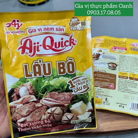 (Thùng 120) Gia vị lẩu bò Aji Quick 47gr
