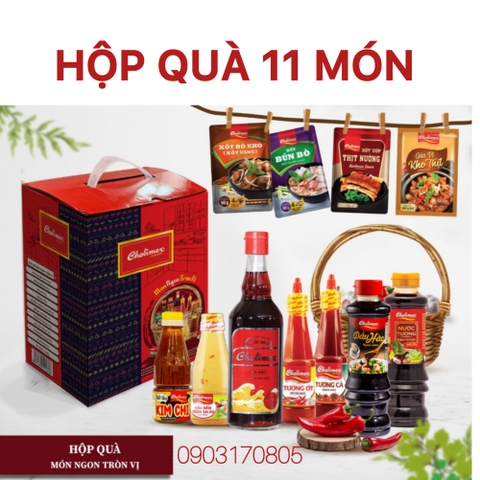 (Thùng 6 hộp) Hộp qùa GIA VỊ MÓN NGON TRÒN VỊ Cholimex 11 món 2026