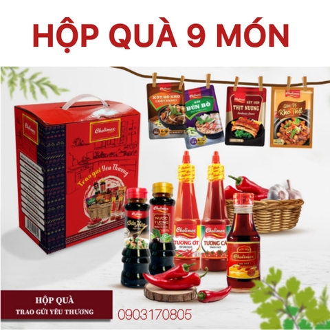 (Thùng 6 hộp) Hộp quà GIA VỊ TRAO GỬI YÊU THƯƠNG Cholimex 9 món 2026