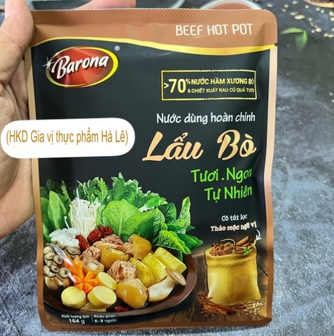 Nước dùng hoàn chỉnh Lẩu bò Barona (164gr)