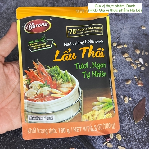 (5 gói) Nước dùng hoàn chỉnh Lẩu thái Barona (180gr)